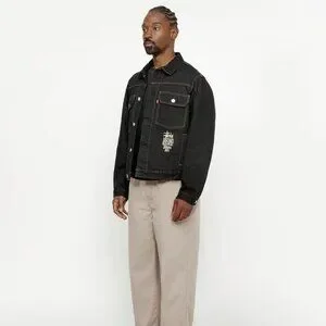 Stussy x levi’s crispy rinse Jacket M Stussy x Levi's Crispy Rinse Trucker Jacket Black/Brown